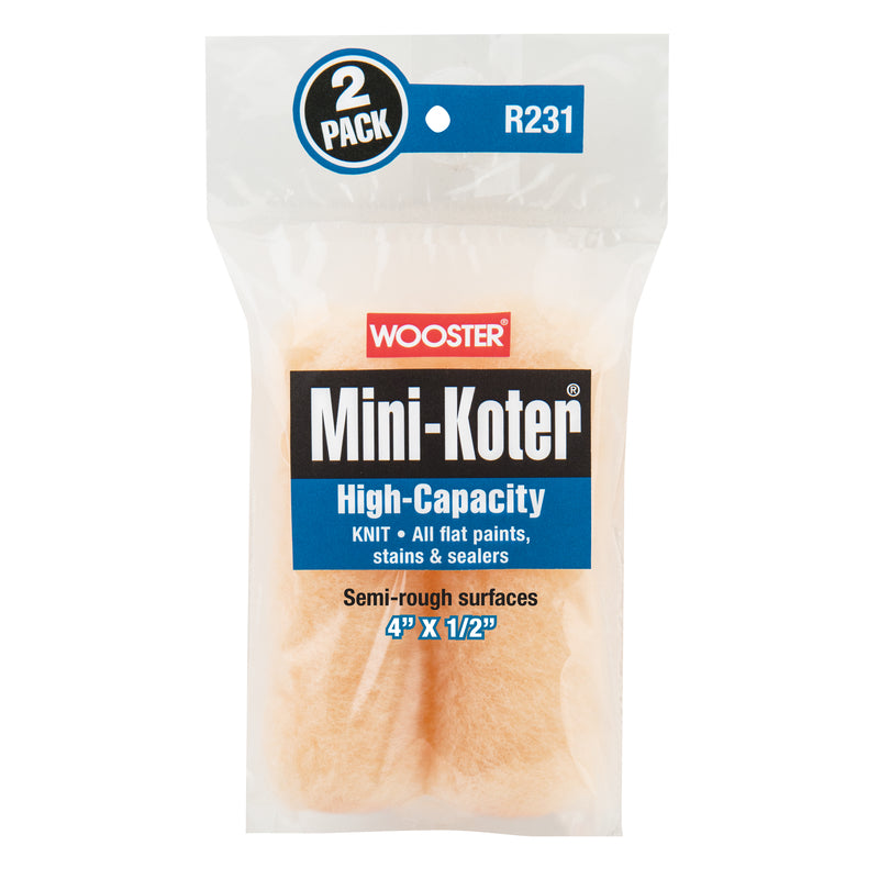 WOOSTER - Wooster Mini-Koter Fabric 4 in. W X 1/2 in. Mini Paint Roller Cover 2 pk [R231-4]