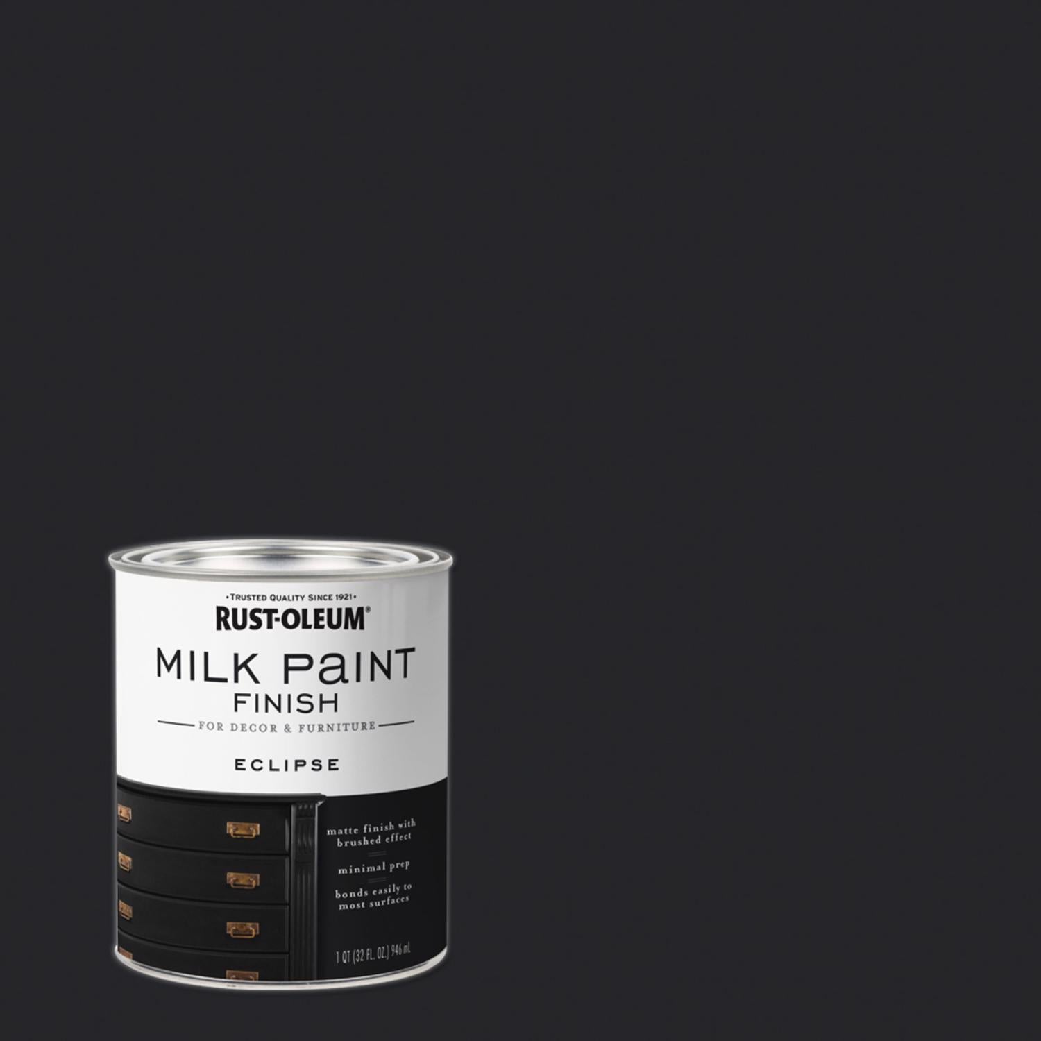 Rust-Oleum Matte Eclipse Water-Based Acrylic Milk Paint 1 qt - Case of 2