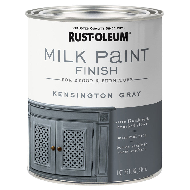 RUST-OLEUM - Rust-Oleum Matte Kensington Gray Water-Based Acrylic Milk Paint 1 qt - Case of 2