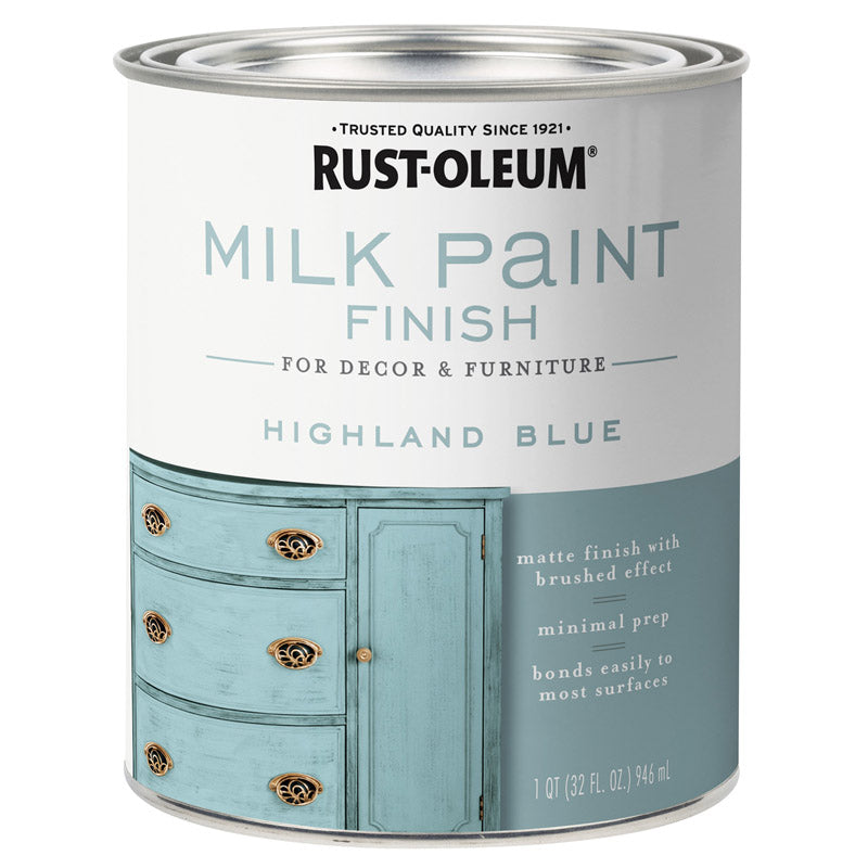 RUST-OLEUM - Rust-Oleum Matte Highland Blue Water-Based Acrylic Milk Paint 1 qt - Case of 2