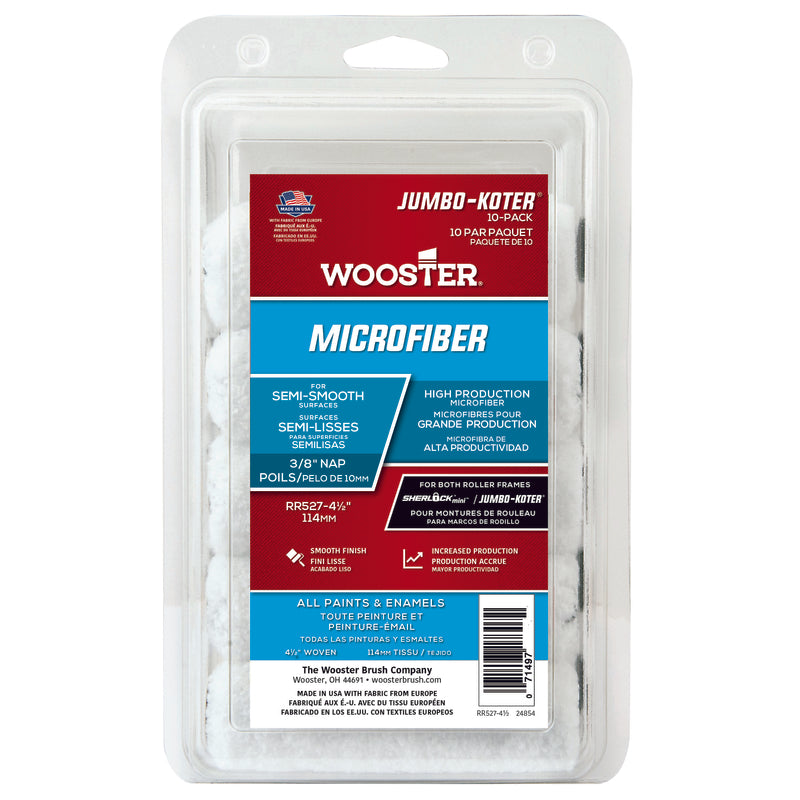 WOOSTER - Wooster Jumbo Koter Microfiber 4.5 in. W X 3/8 in. Mini Paint Roller Cover 10 pk