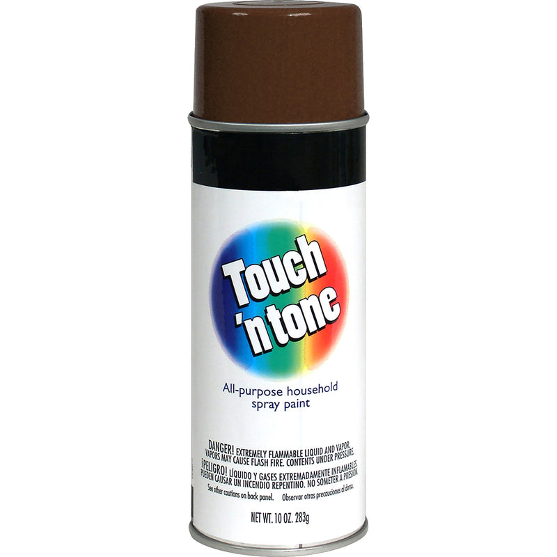 TOUCH N TONE - Rust-Oleum Touch 'N Tone Gloss Leather Brown Spray Paint 10 oz - Case of 6