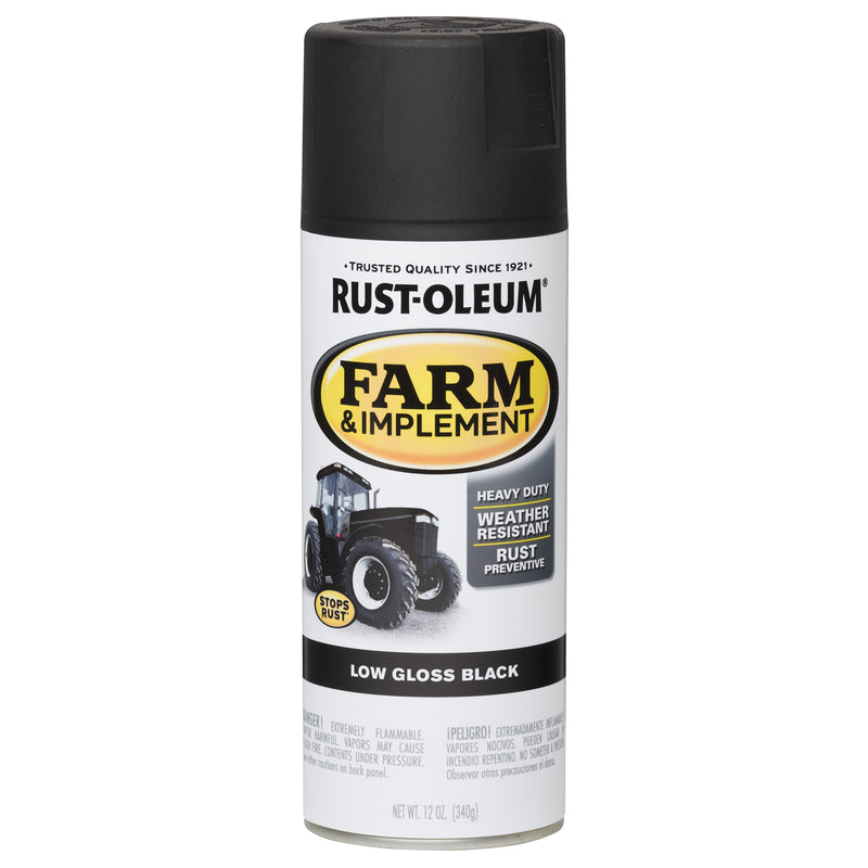 RUST-OLEUM - Rust-Oleum Specialty Indoor and Outdoor Low Gloss Black Farm & Implement 12 oz - Case of 6