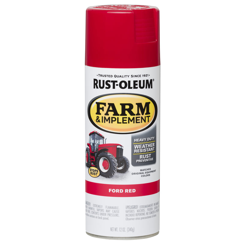 RUST-OLEUM - Rust-Oleum Specialty Indoor and Outdoor Gloss Ford Red Oil-Based Alkyd Resin Farm & Implement 12 oz - Case of 6