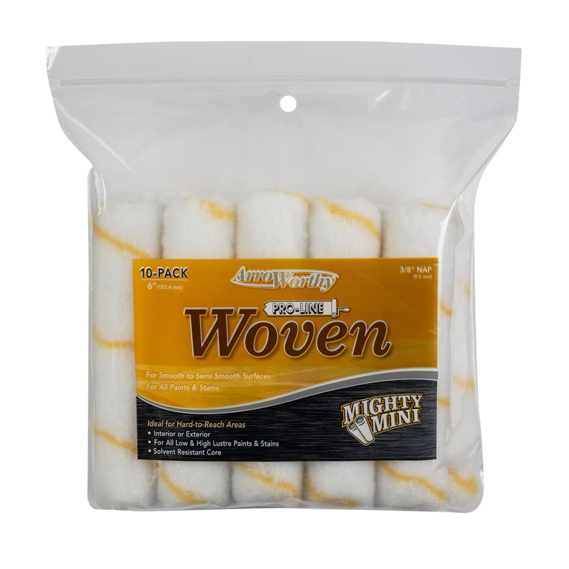 ARROWORTHY - ArroWorthy Pro-Line Woven 6.5 in. W X 3/8 in. Mini Paint Roller Cover 10 pk
