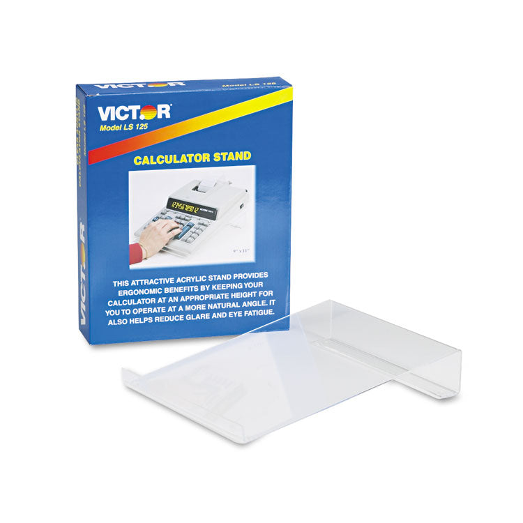 Victor - Large Angled Acrylic Calculator Stand, 9 x 11 x 2, Clear