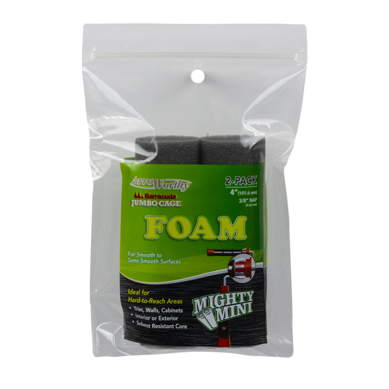 ARROWORTHY - ArroWorthy Proline Foam 4 in. W X 3/8 in. Jumbo Mini Paint Roller Cover 2 pk