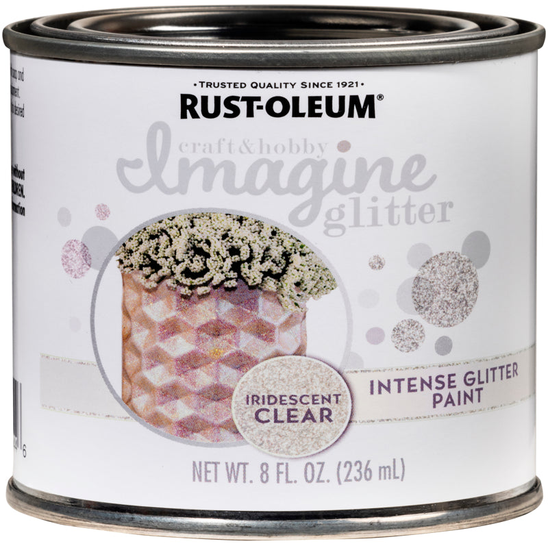 RUST-OLEUM - Rust-Oleum Imagine Glitter Iridescent Clear Water-Based Glitter Paint Interior 8 oz - Case of 4