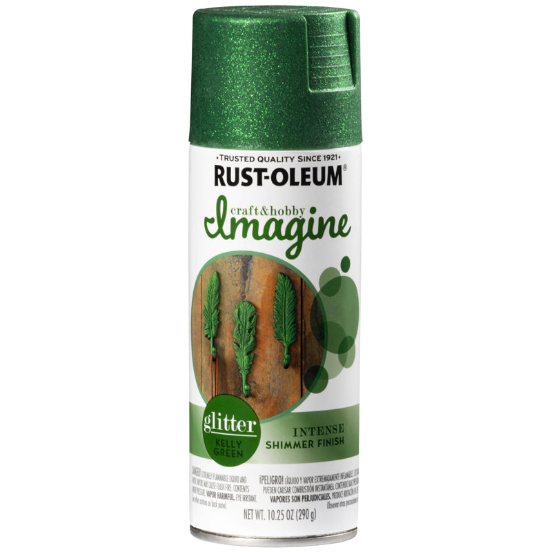 RUST-OLEUM - Rust-Oleum Imagine Glitter Kelly Green Spray Paint 10.25 oz - Case of 4