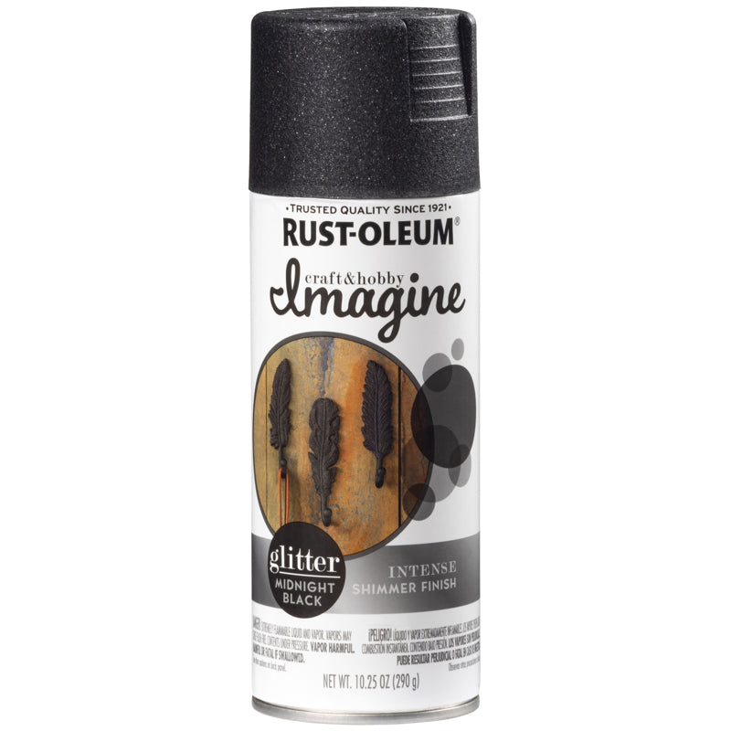 RUST-OLEUM - Rust-Oleum Imagine Glitter Midnight Black Spray Paint 10.25 oz - Case of 4