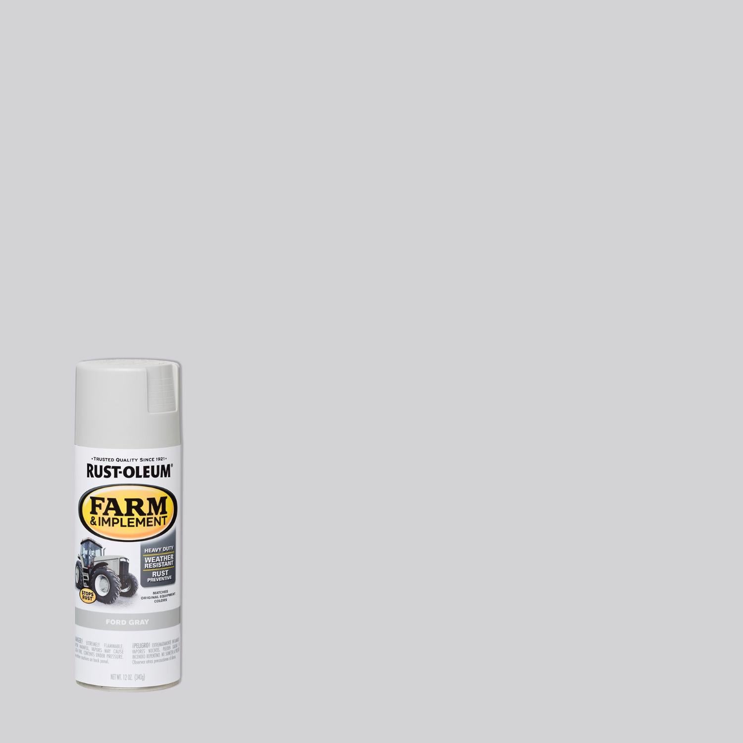 Rust-Oleum Indoor and Outdoor Gloss Ford Gray Oil-Based Farm & Implement 12 oz - Case of 6