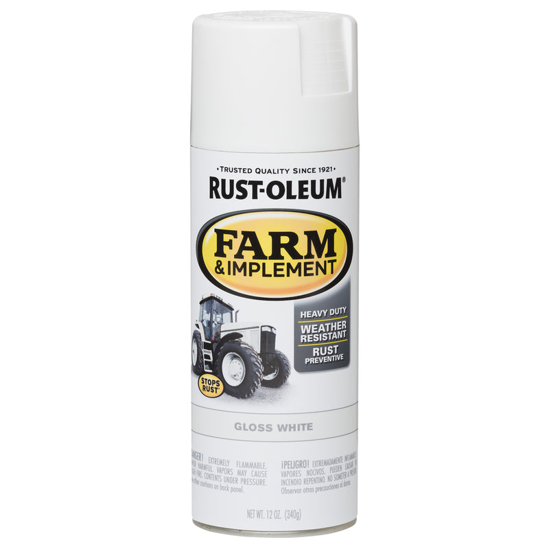 RUST-OLEUM - Rust-Oleum Specialty Indoor and Outdoor Gloss White Farm & Implement 12 oz - Case of 6