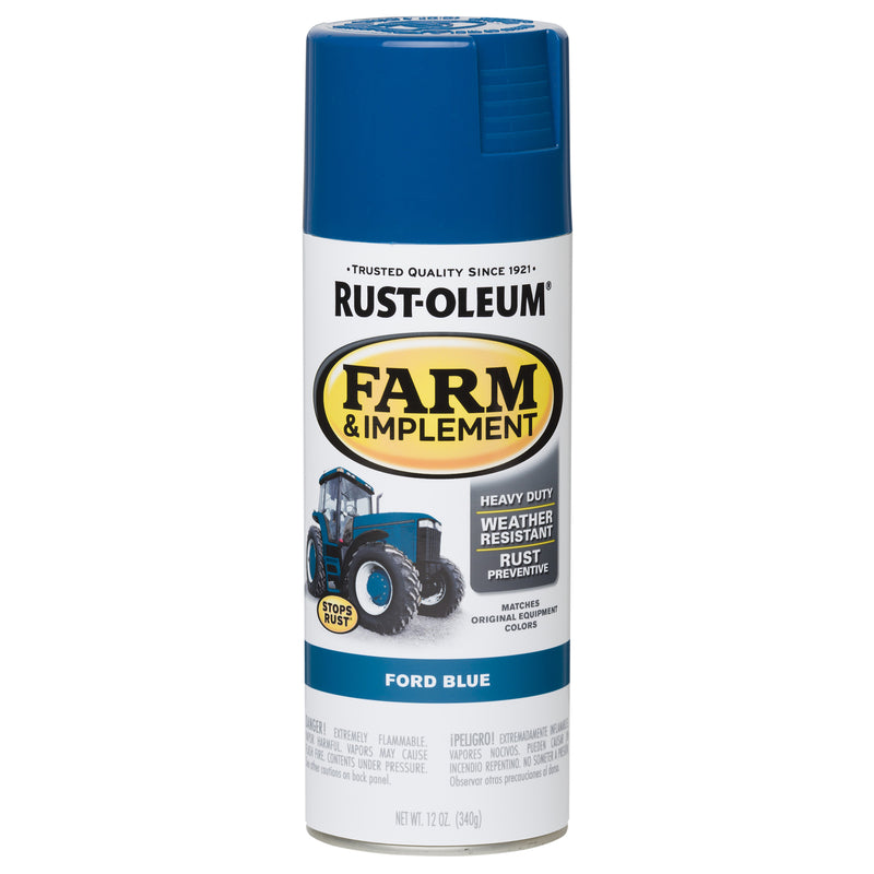 RUST-OLEUM - Rust-Oleum Indoor and Outdoor Gloss Ford Blue Oil-Based Farm & Implement 12 oz - Case of 6