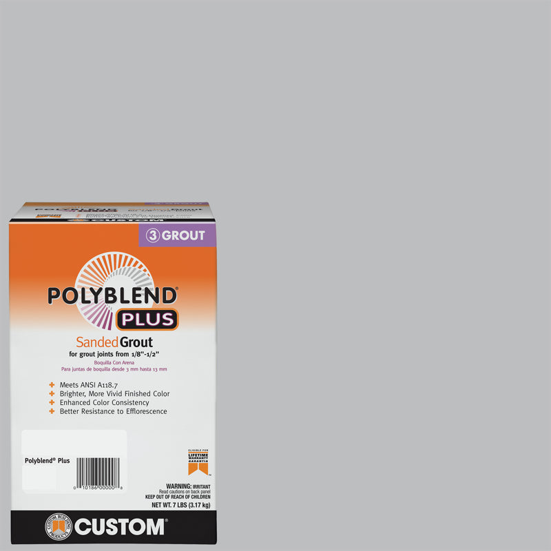 CUSTOM BUILDING PRODUCTS - Custom Building Products Polyblend Plus Indoor and Outdoor Platinum Sanded Grout 7 lb