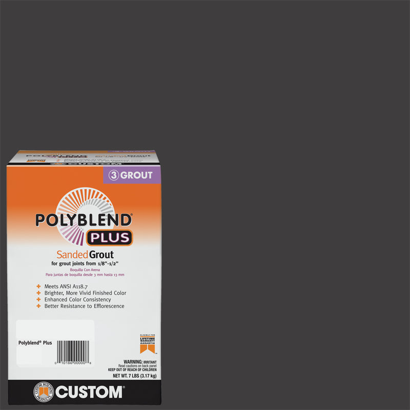 CUSTOM BUILDING PRODUCTS - Custom Building Products Polyblend Plus Indoor and Outdoor Charcoal Sanded Grout 7 lb