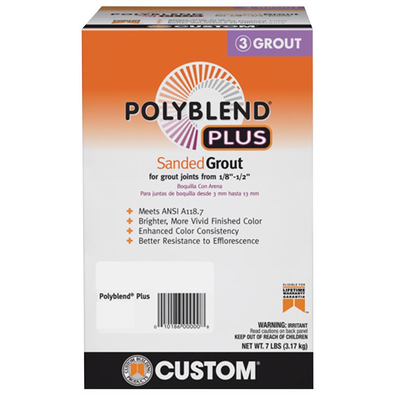 CUSTOM BUILDING PRODUCTS - Custom Building Products Polyblend Plus Indoor and Outdoor Arctic White Sanded Grout 7 lb
