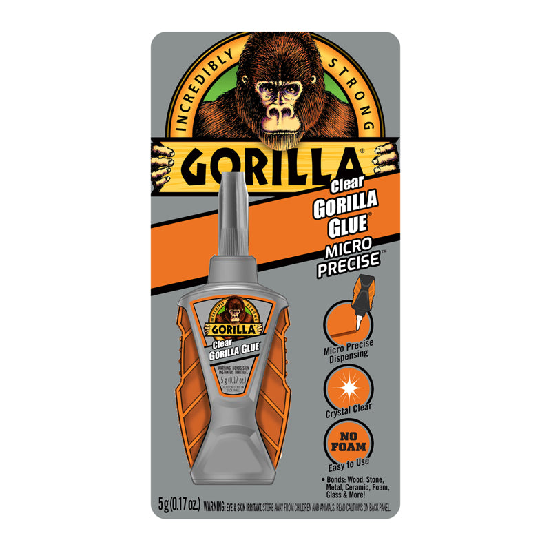 GORILLA - Gorilla Micro Precise High Strength Hybrid Adhesive Glue 5 gm - Case of 6