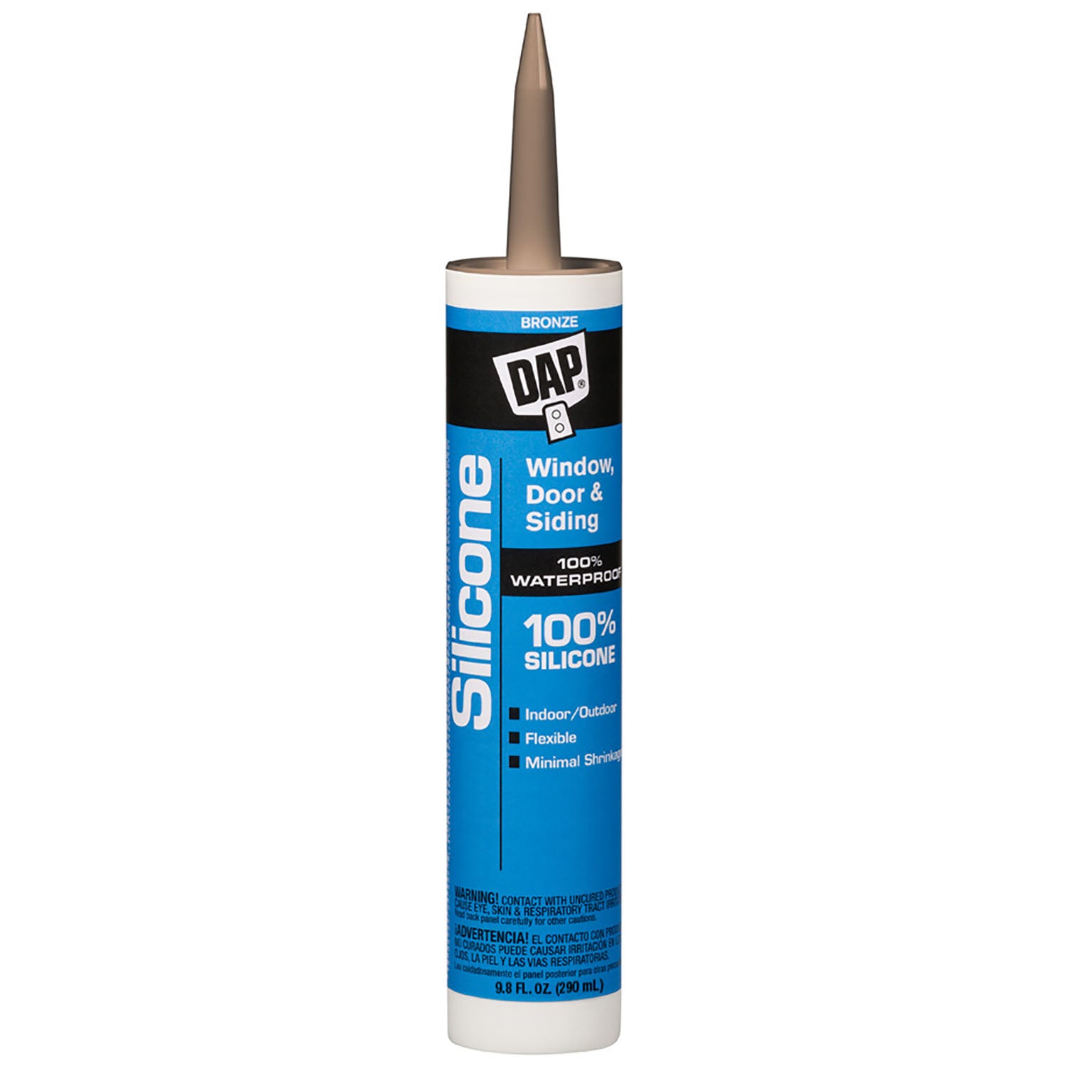 DAP Bronze Silicone Rubber Windows/Doors/Seal/Paint Sealant 9.8 oz - Case of 12