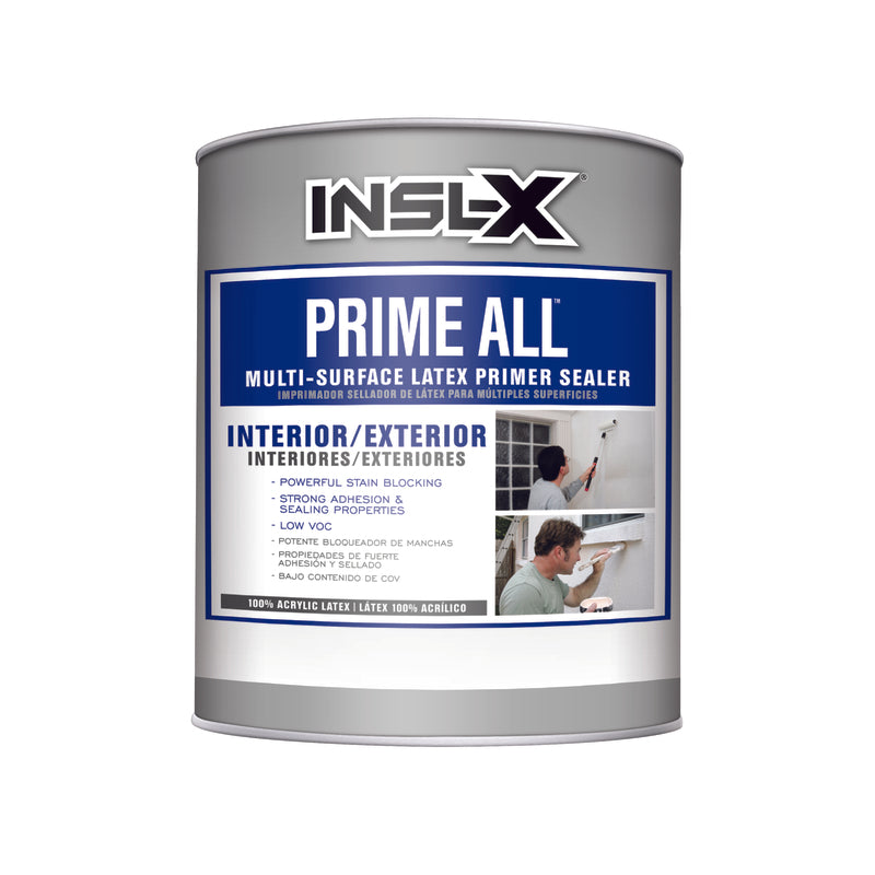 INSL-X - Insl-X Prime All White Flat Water-Based Acrylic Latex Primer 1 qt