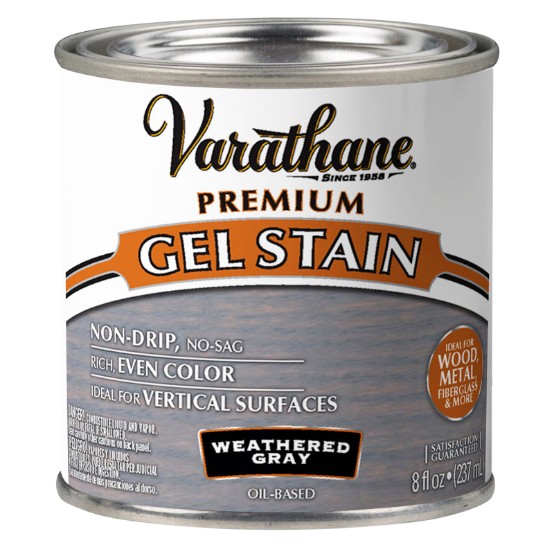 VARATHANE - Varathane Premium Weathered Gray Oil-Based Linseed Oil Modified Alkyd Gel Stain 0.5 pt - Case of 4