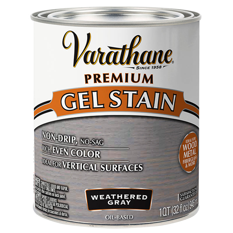 VARATHANE - Varathane Premium Weathered Gray Oil-Based Linseed Oil Modified Alkyd Gel Stain 1 qt - Case of 2