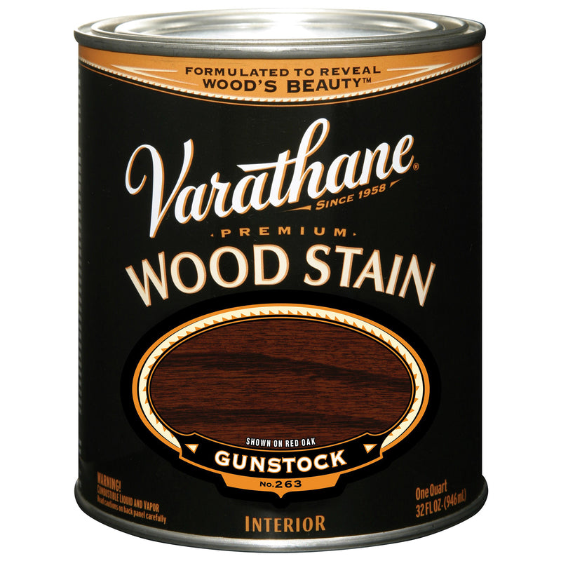 VARATHANE - Varathane Premium Semi-Transparent Gunstock Oil-Based Urethane Modified Alkyd Wood Stain 1 qt