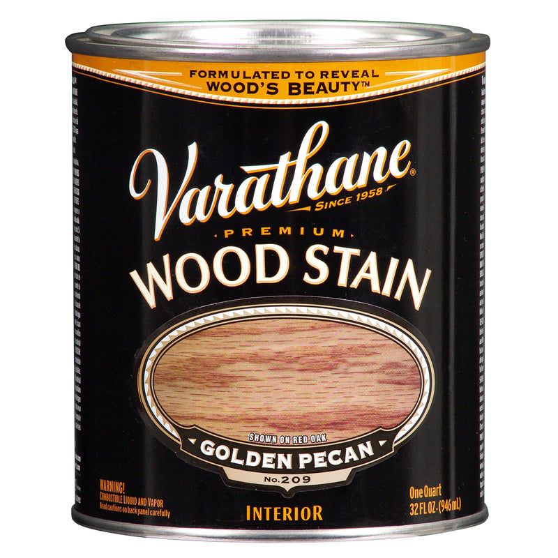 VARATHANE - Varathane Premium Semi-Transparent Golden Pecan Oil-Based Urethane Modified Alkyd Wood Stain 1 qt