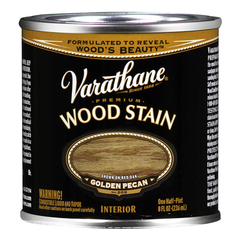 VARATHANE - Varathane Premium Semi-Transparent Golden Pecan Oil-Based Urethane Modified Alkyd Wood Stain 0.5 pt