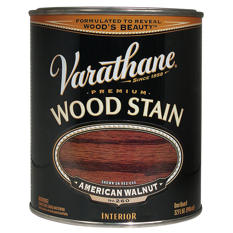 VARATHANE - Varathane Premium Semi-Transparent American Walnut Oil-Based Urethane Modified Alkyd Wood Stain 1 qt