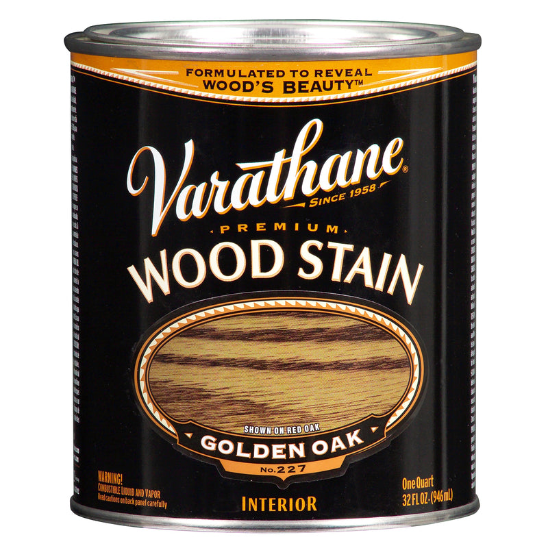 VARATHANE - Varathane Premium Semi-Transparent Golden Oak Oil-Based Urethane Modified Alkyd Wood Stain 1 qt