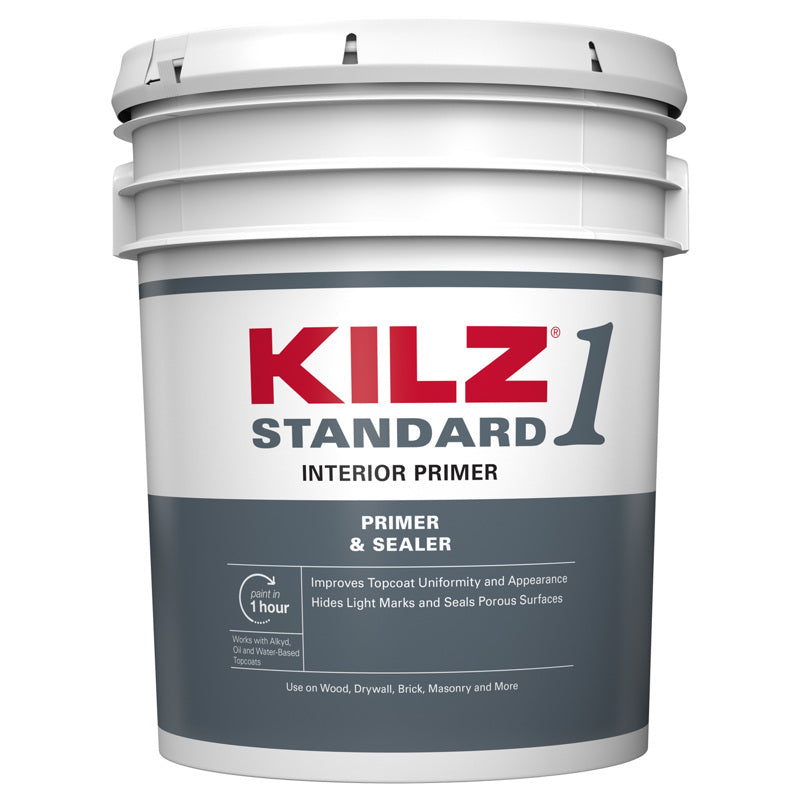 KILZ - KILZ 1 Standard White Flat Water-Based Acrylic Primer and Sealer 5 gal