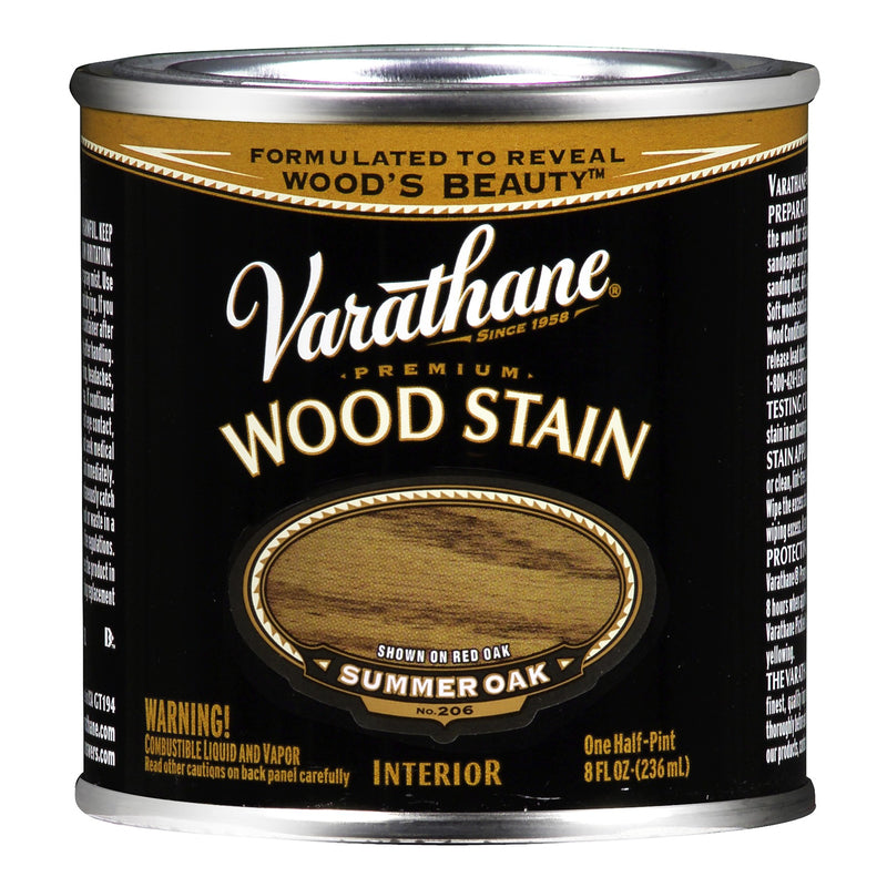 VARATHANE - Varathane Premium Semi-Transparent Summer Oak Oil-Based Urethane Modified Alkyd Wood Stain 0.5 pt