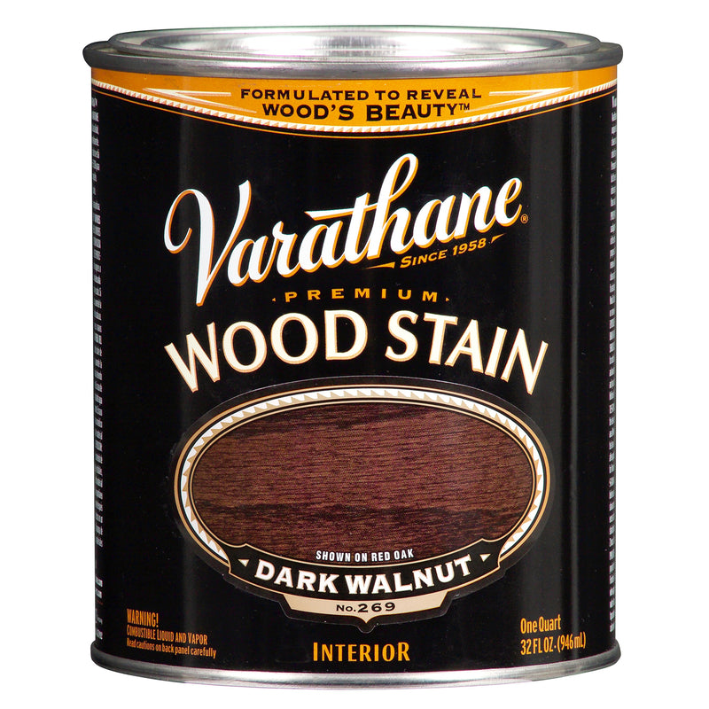 VARATHANE - Varathane Premium Semi-Transparent Dark Walnut Oil-Based Urethane Modified Alkyd Wood Stain 1 qt