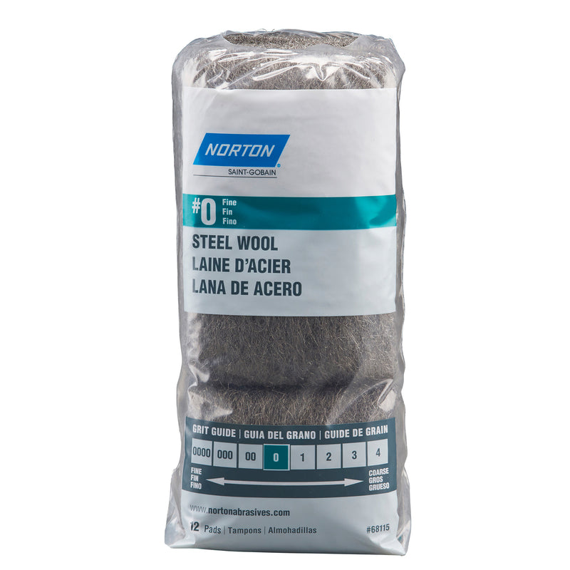 NORTON - Norton 0 Grade Fine Steel Wool Pad 12 pk