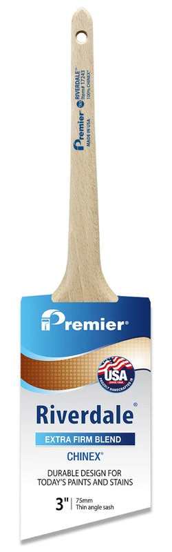 PREMIER - Premier Riverdale 3 in. Extra Stiff Thin Angle Sash Paint Brush