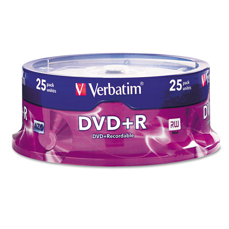 Verbatim - DVD+R Recordable Disc, 4.7 GB, 16x, Spindle, Silver, 25/Pack