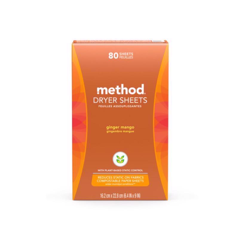 METHOD - Method Ginger Mango Scent Dryer Sheets Sheets 80 pk - Case of 6