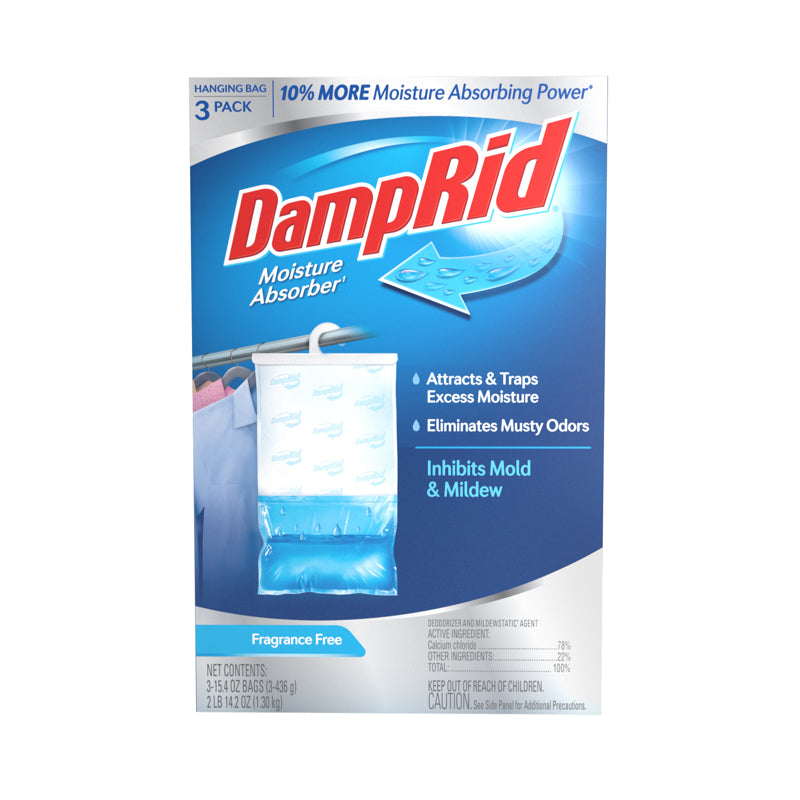 DAMPRID - DampRid Hanging Moisture Absorber No Scent 15.4 oz 3 pk - Case of 4