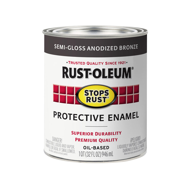 RUST-OLEUM - Rust-Oleum Stops Rust Indoor and Outdoor Semi-Gloss Anodized Bronze Rust Prevention Paint 1 qt