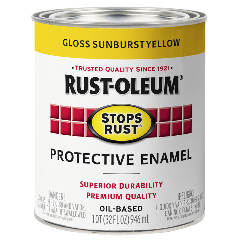 RUST-OLEUM - Rust-Oleum Stops Rust Indoor and Outdoor Sunburst Yellow Rust Prevention Paint 1 qt