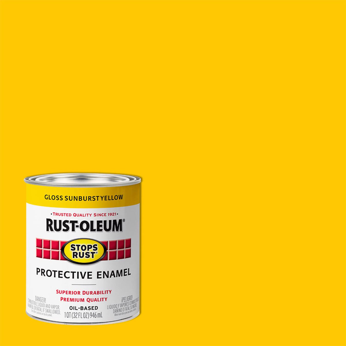 Yellow Anti Rust Rust-Oleum Stops Rust Indoor and Outdoor Sunburst Yellow Rust Preventi
