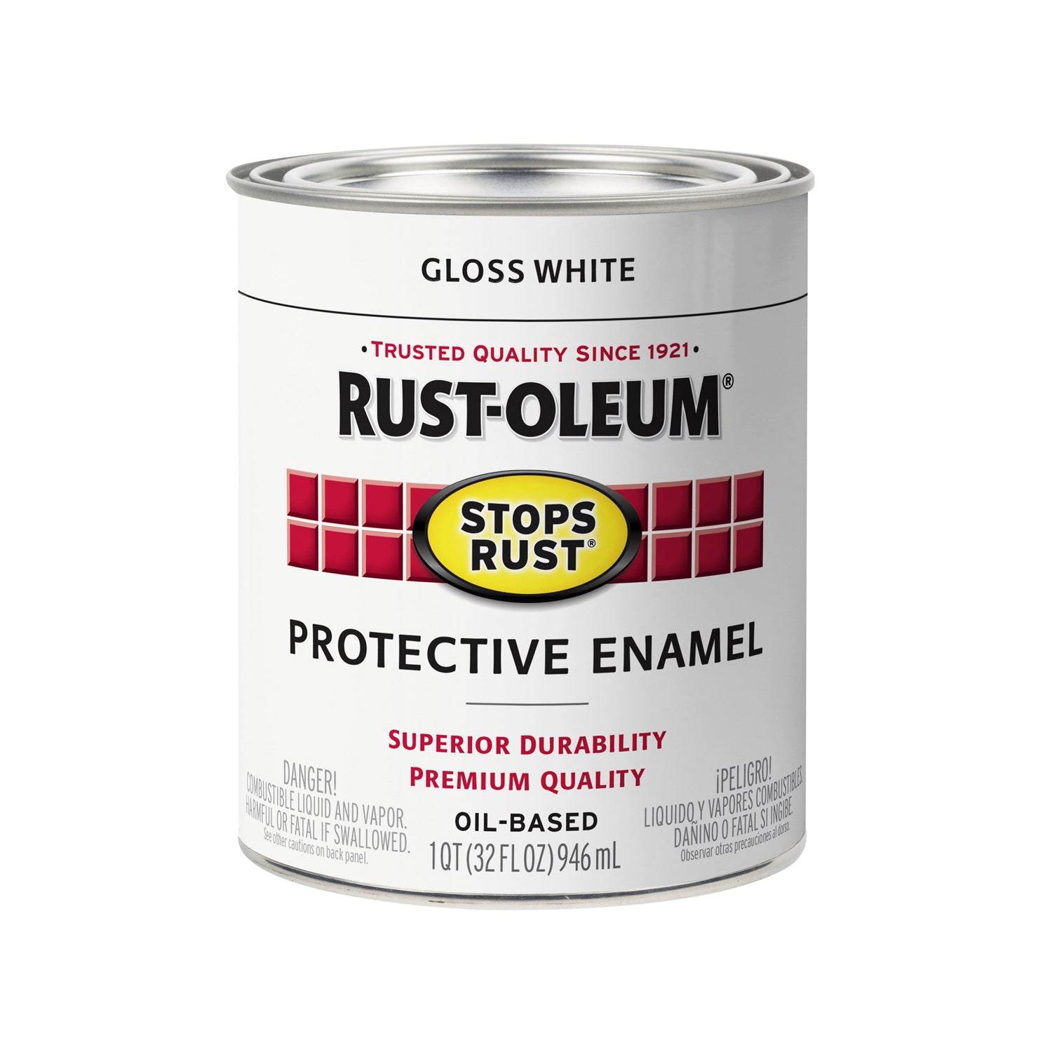 Rust-Oleum Stops Rust Indoor and Outdoor Gloss White Rust Prevention Paint 1 qt