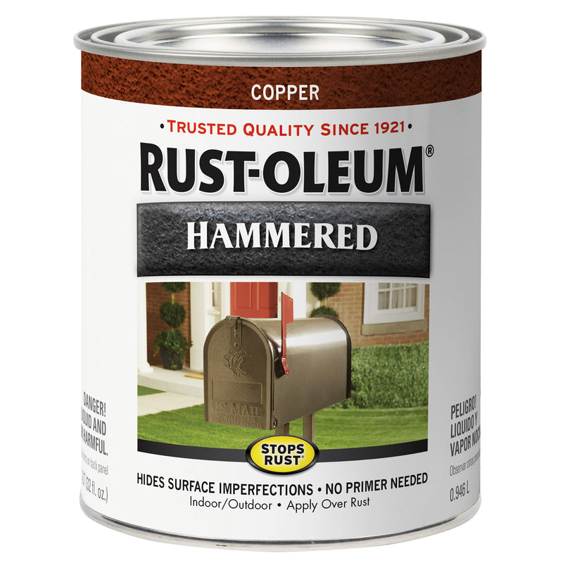 RUST-OLEUM - Rust-Oleum Stops Rust Indoor and Outdoor Hammered Copper Rust Prevention Paint 1 qt