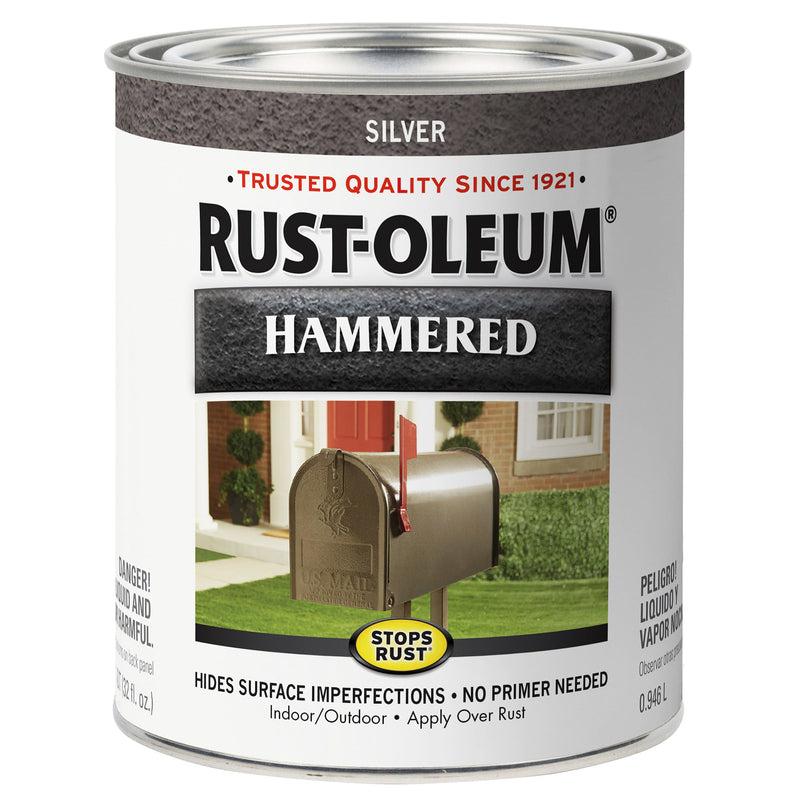 RUST-OLEUM - Rust-Oleum Stops Rust Indoor and Outdoor Hammered Silver Oil-Based Rust Prevention Paint 1 qt