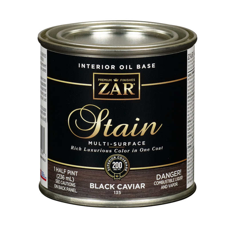 ZAR - ZAR Semi-Transparent Black Caviar Oil-Based Polyurethane Wood Stain 0.5 pt - Case of 6