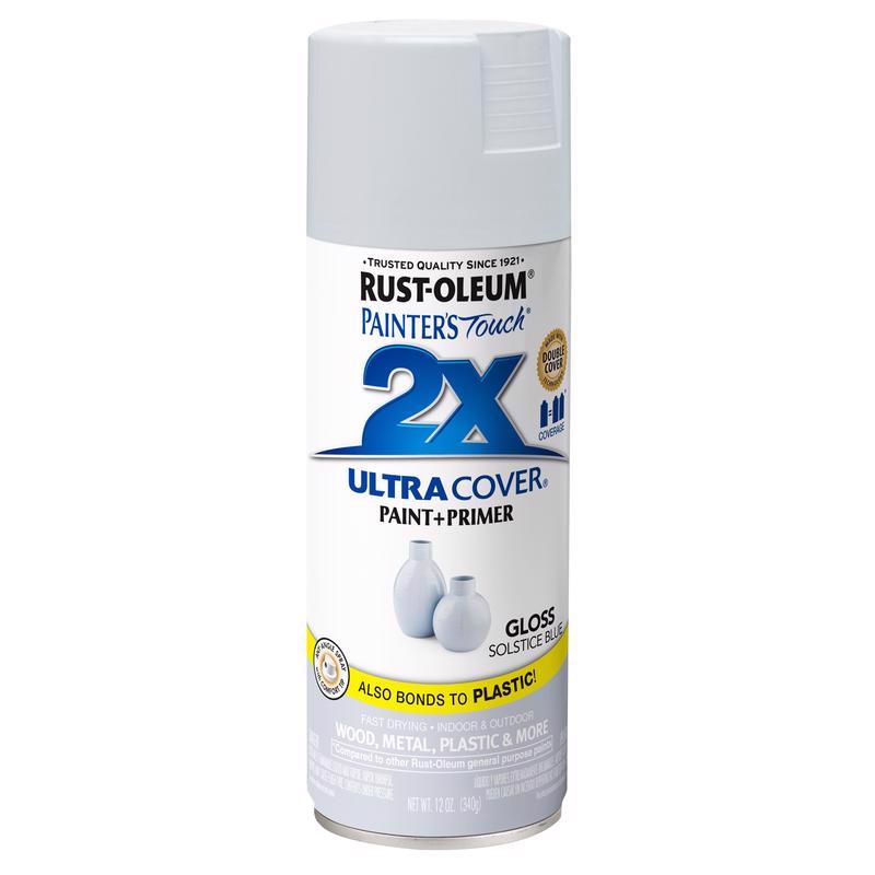 RUST-OLEUM - Rust-Oleum Painter's Touch 2X Ultra Cover Gloss Solstice Blue Paint+Primer Spray Paint 12 oz - Case of 6