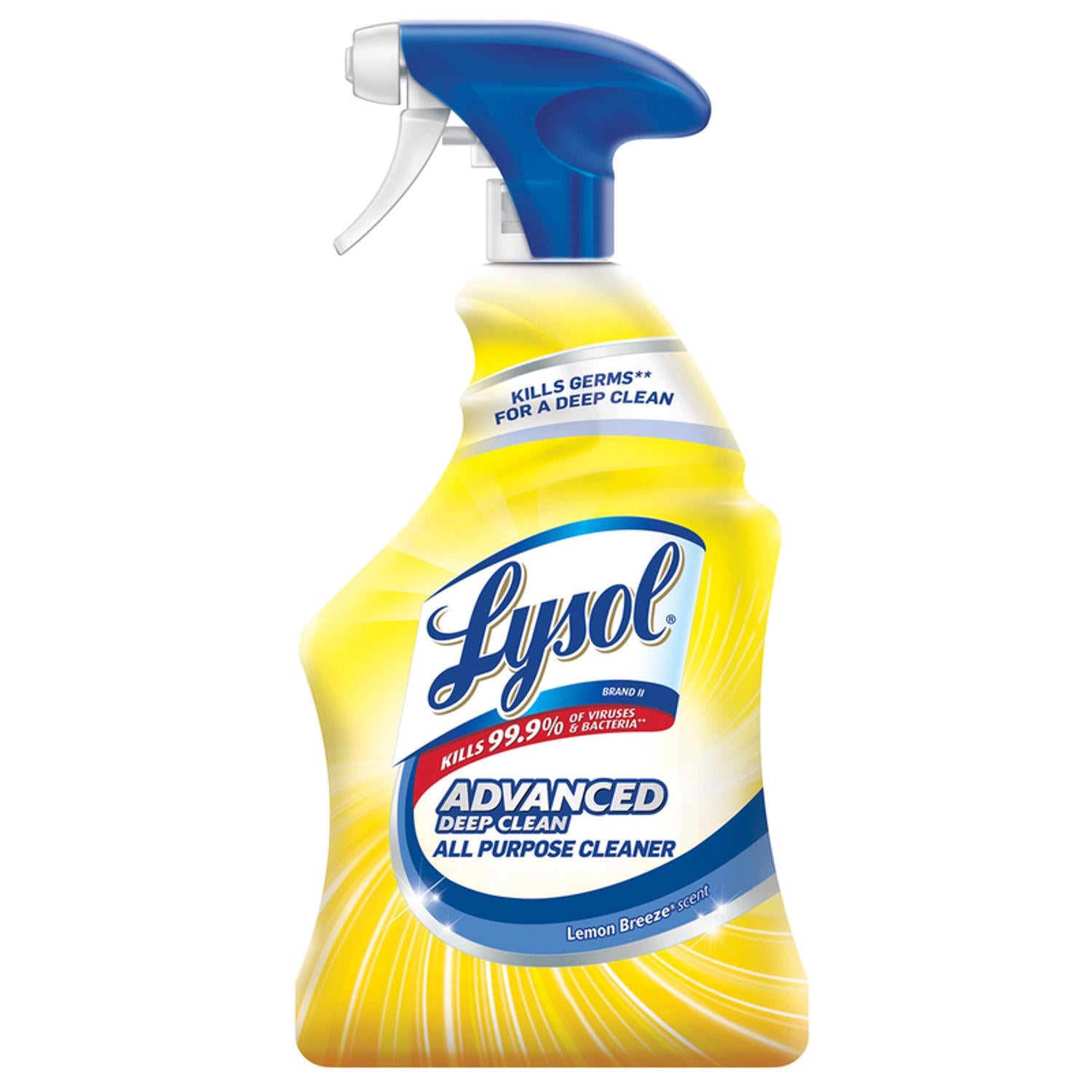 Lysol Advanced Deep Clean Lemon Breeze Scent All Purpose Cleaner Liquid 32 oz - Case of 12