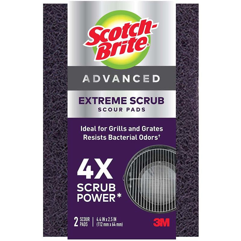 3M - Scotch-Brite Extreme Scrub Heavy Duty Scouring Pad For Grill 4.4 in. L 2 pk - Case of 6