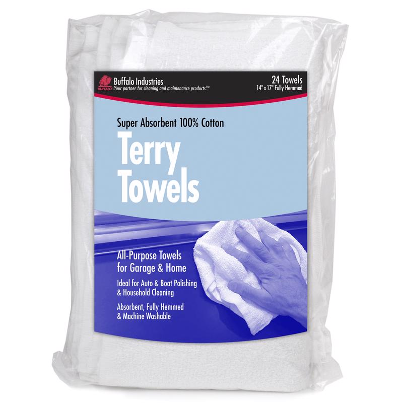 BUFFALO - Buffalo Cotton Terry Towels 14 in. W X 17 in. L 24 pk