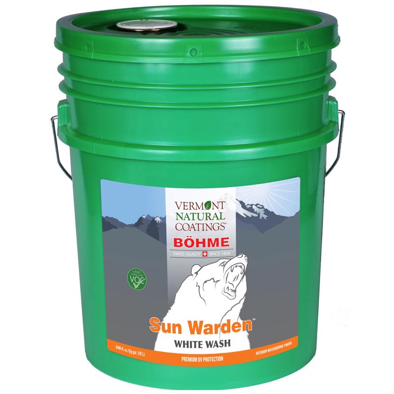 VERMONT NATURAL COATINGS - Vermont Natural Coatings Sun Warden Flat Whitewash Water-Based Waterborne Wood Finish 5 gal